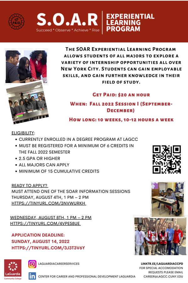 Paid internship opportunity: SOAR Experiential Learning Program in Fall ...